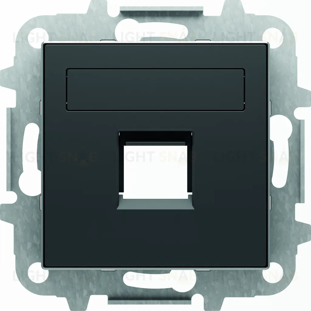 Розетка компьютерная одинарная ABB Sky RJ45 5 кат, черный бархат 2CLA201850A1001+2CLA851810A1501 2CLA201850A1001 + 2CLA851810A1501