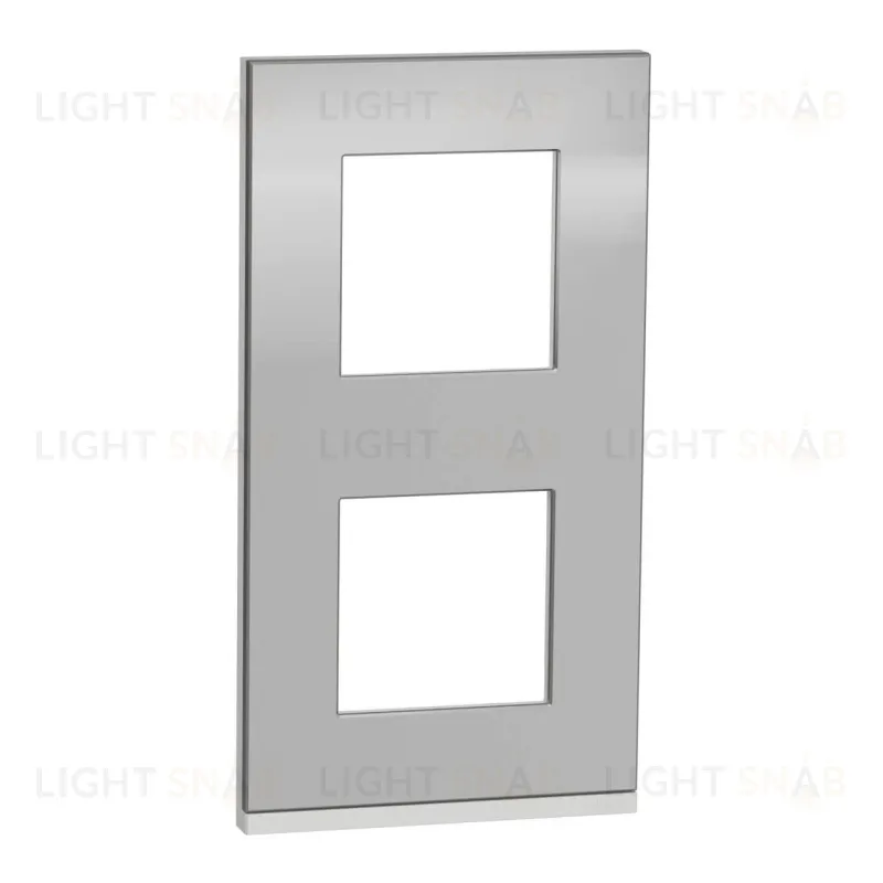 Рамка двойная вертикальная Schneider Electric Unica Pure, алюминий матовый-белый NU6004V80 NU6004V80