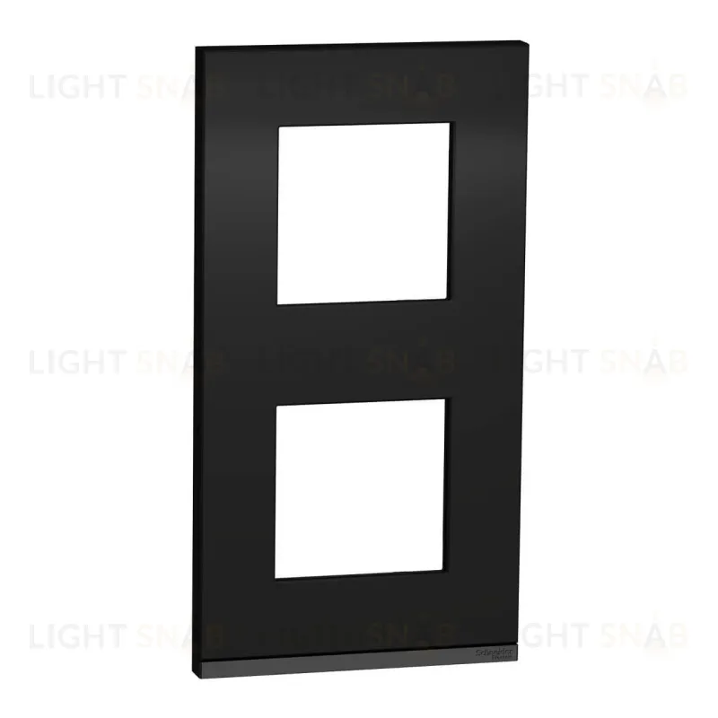 Рамка двойная вертикальная Schneider Electric Unica Pure, каучук-антрацит NU6004V82 NU6004V82