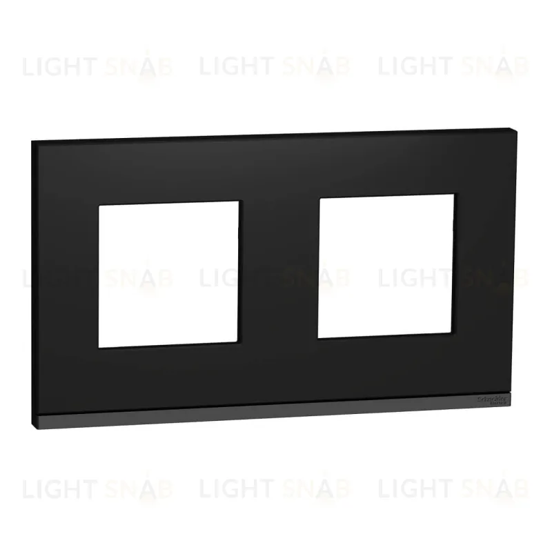 Рамка двойная Schneider Electric Unica Pure, каучук-антрацит NU600482 NU600482
