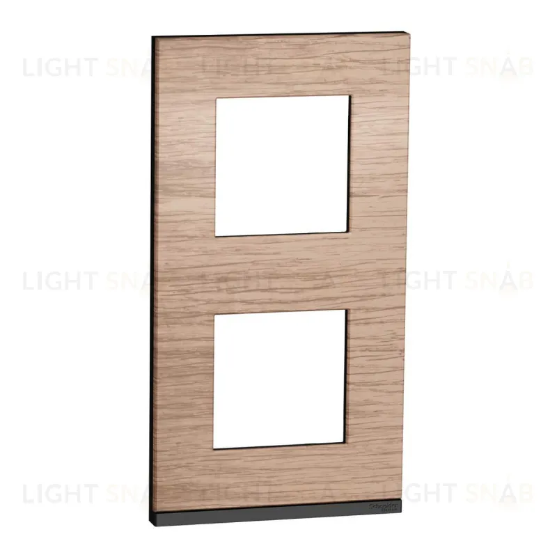 Рамка двойная вертикальная Schneider Electric Unica Pure, дуб-антрацит NU6004V84 NU6004V84