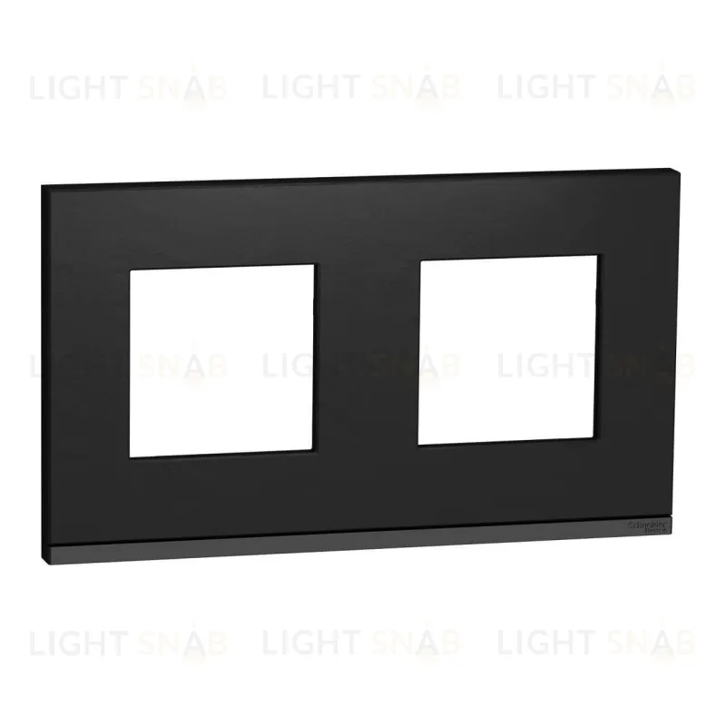 Рамка двойная Schneider Electric Unica Pure, камень-антрацит NU600487 NU600487