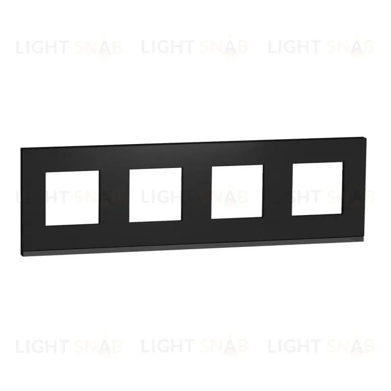 Рамка четверная Schneider Electric Unica Pure, камень-антрацит NU600887 NU600887