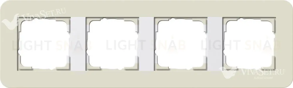 Рамка четверная Gira E3 песочный/белый глянцевый 0214417 0214417