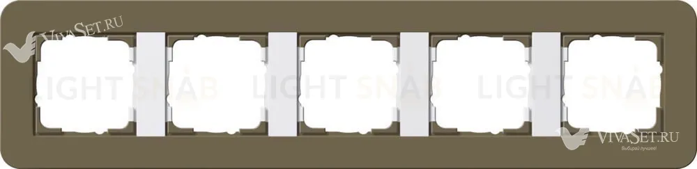 Рамка пятерная Gira E3 дымчатый/белый глянцевый 0215416 0215416