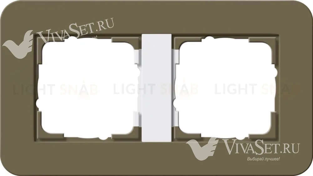 Рамка двойная Gira E3 дымчатый/белый глянцевый 0212416 0212416