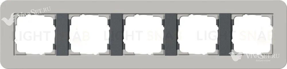 Рамка пятерная Gira E3 серый/антрацит 0215422 0215422