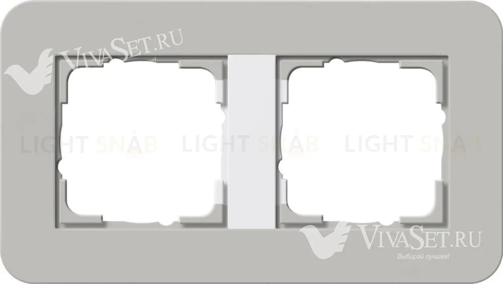 Рамка двойная Gira E3 серый/белый глянцевый 0212412 0212412