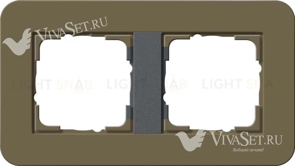 Рамка двойная Gira E3 дымчатый/антрацит 0212426 0212426