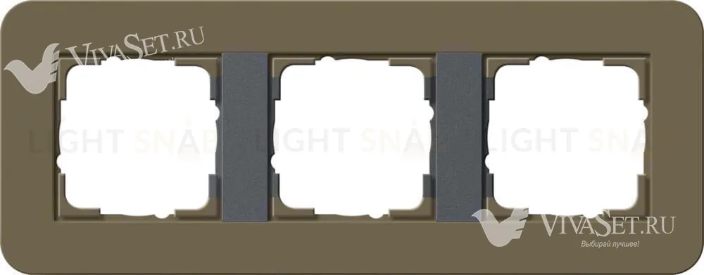 Рамка тройная Gira E3 дымчатый/антрацит 0213426 0213426
