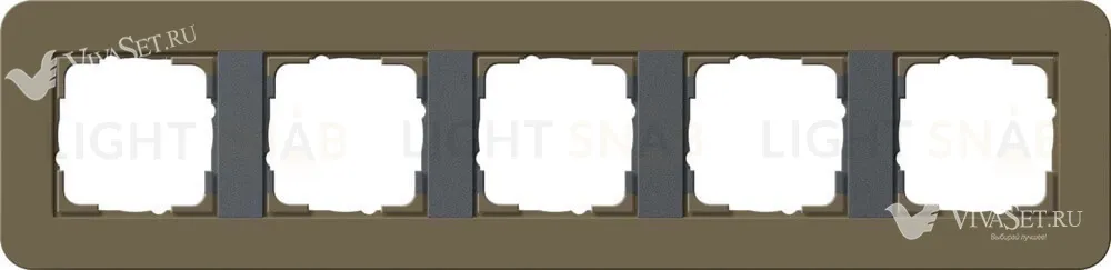 Рамка пятерная Gira E3 дымчатый/антрацит 0215426 0215426