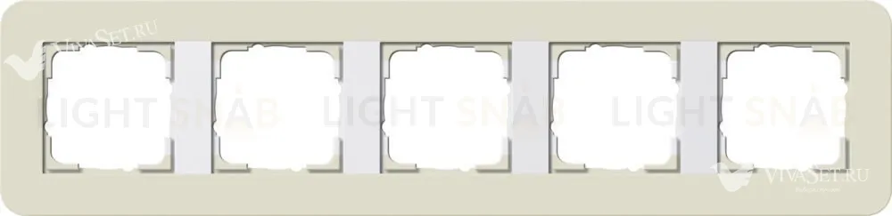 Рамка пятерная Gira E3 песочный/белый глянцевый 0215417 0215417