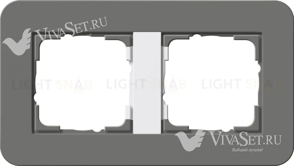 Рамка двойная Gira E3 темно-серый/белый глянцевый 0212413 0212413