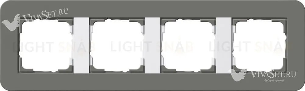 Рамка четверная Gira E3 темно-серый/белый глянцевый 0214413 0214413