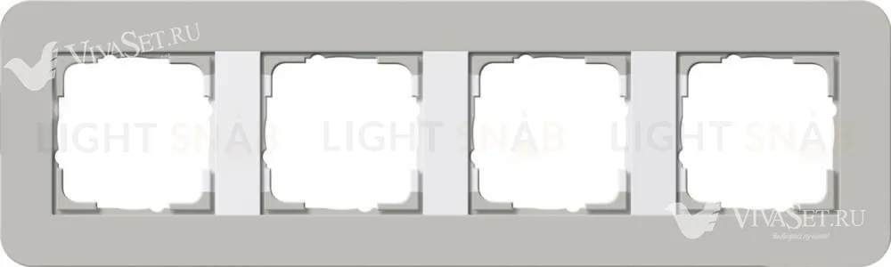 Рамка четверная Gira E3 серый/белый глянцевый 0214412 0214412
