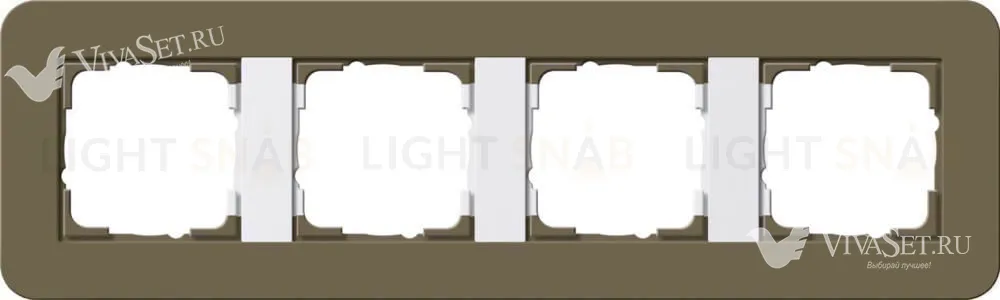 Рамка четверная Gira E3 дымчатый/белый глянцевый 0214416 0214416