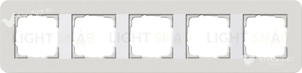Рамка пятерная Gira E3 светло-серый/белый глянцевый 0215411 0215411