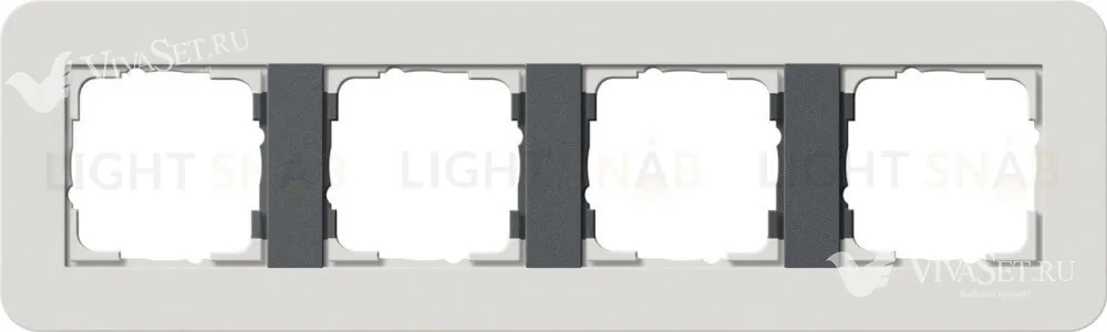 Рамка четверная Gira E3 светло-серый/антрацит 0214421 0214421