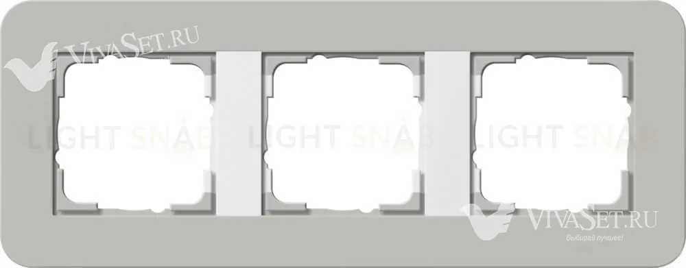 Рамка тройная Gira E3 серый/белый глянцевый 0213412 0213412