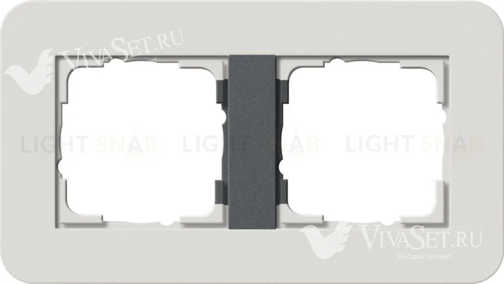 Рамка двойная Gira E3 светло-серый/антрацит 0212421 0212421