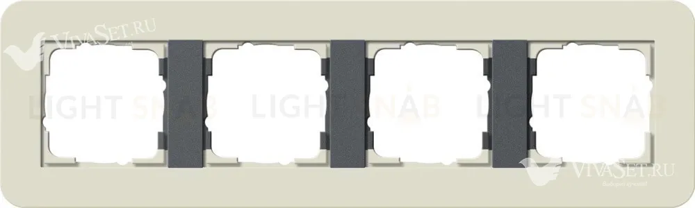 Рамка четверная Gira E3 песочный/антрацит 0214427 0214427