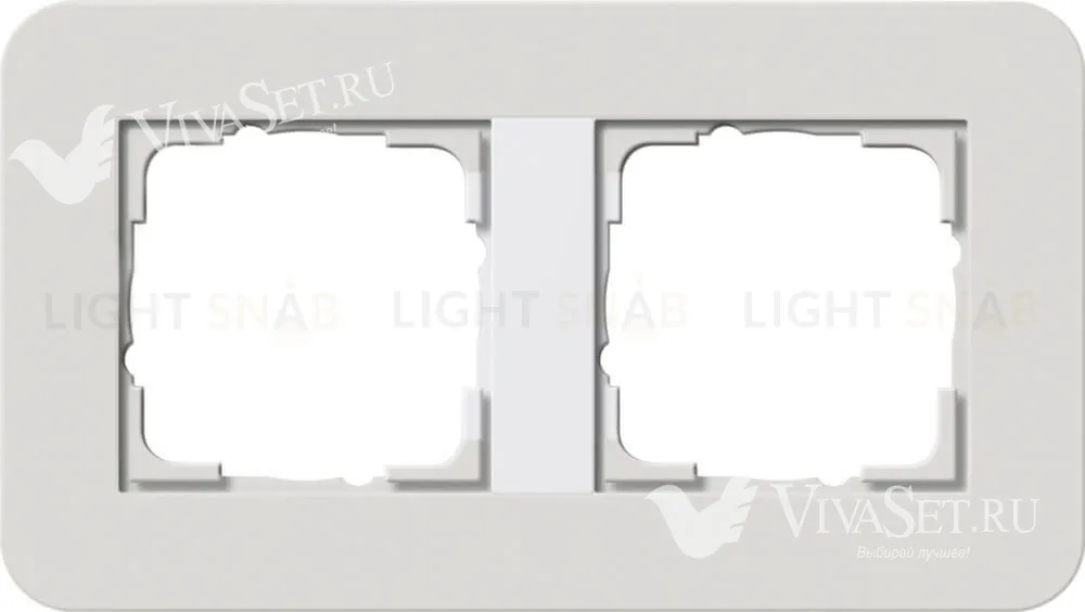 Рамка двойная Gira E3 светло-серый/белый глянцевый 0212411 0212411