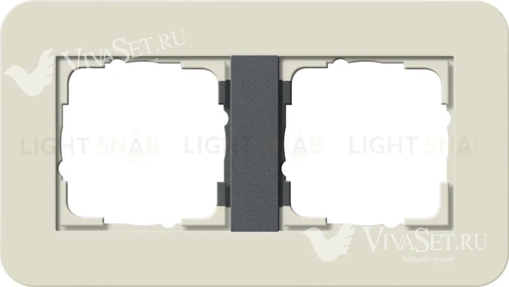 Рамка двойная Gira E3 песочный/антрацит 0212427 0212427