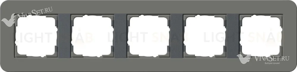 Рамка пятерная Gira E3 темно-серый/антрацит 0215423 0215423