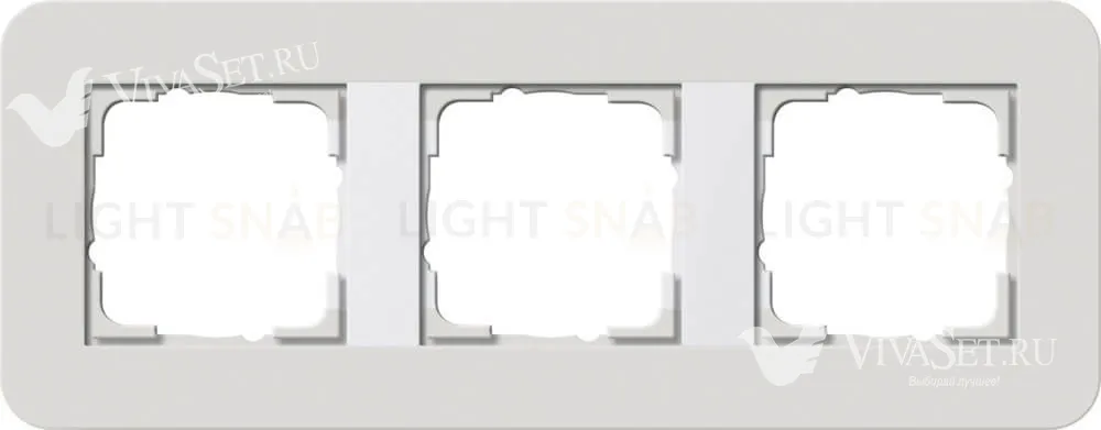 Рамка тройная Gira E3 светло-серый/белый глянцевый 0213411 0213411