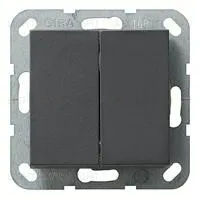 Выключатель двухклавишный проходной Gira (вкл/выкл с 2-х мест) 10А/250В 010800+029528 010800 + 029528