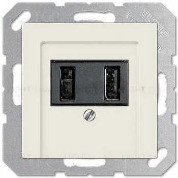 Розетка USB двойная Gira для зарядка 1,4 А, кремовый глянцевый 260209+027601 260209 + 027601