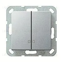 Выключатель двухклавишный с подсветкой Gira 10А/250В 014500+063126 014500 + 063126