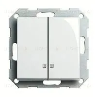Выключатель двухклавишный с подсветкой Gira 10А/250В 014500+063103 014500 + 063103