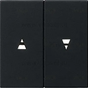 Выключатель управления жалюзи клавишный Gira, 10А/250В, черный матовый 015900+0294005 015900 + 0294005