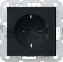 Розетка с заземлением с защитой от детей Gira 16А/250В, черный матовый 4453005 4453005
