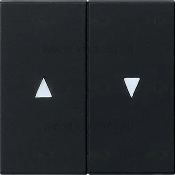 Выключатель управления жалюзи кнопочный Gira, 10А/250В, черный матовый 015800+0294005 015800 + 0294005