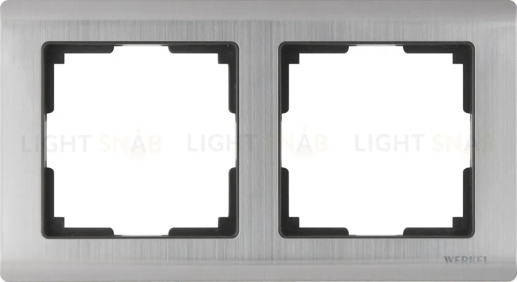 Рамка двойная Werkel Metallic, глянцевый никель a051002 a051002