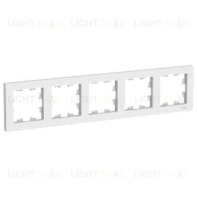 Рамка пятерная Schneider Electric Atlasdesign, белый ATN000105 ATN000105