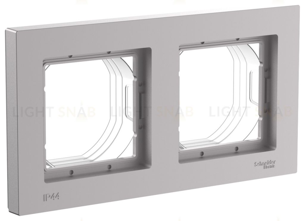 Рамка двойная IP44 Schneider Electric Atlasdesign, алюминий ATN440302 ATN440302