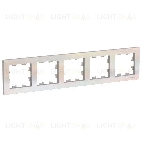 Рамка пятерная Schneider Electric Atlasdesign, жемчуг ATN000405 ATN000405