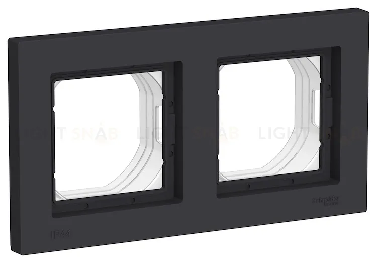 Рамка двойная Schneider Electric Atlasdesign IP44, карбон ATN441002 ATN441002