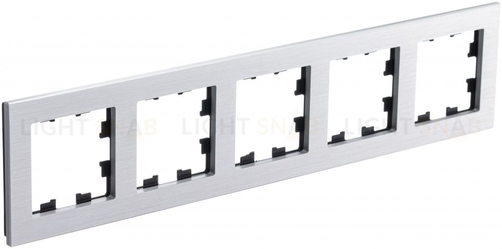 Рамка пятерная Schneider Electric Atlasdesign Nature, серебро металл ATN312105 ATN312105