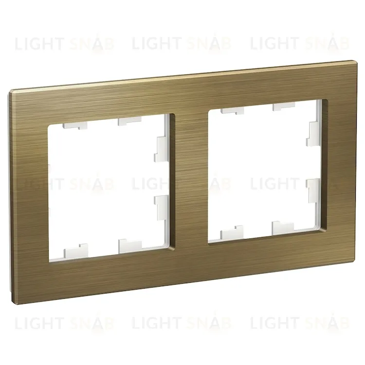 Рамка двойная Schneider Electric Atlasdesign Nature, латунь металл ATN312202 ATN312202