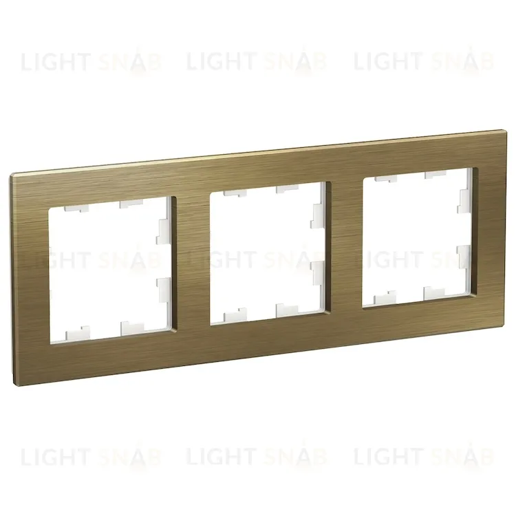 Рамка тройная Schneider Electric Atlasdesign Nature, латунь металл ATN312203 ATN312203