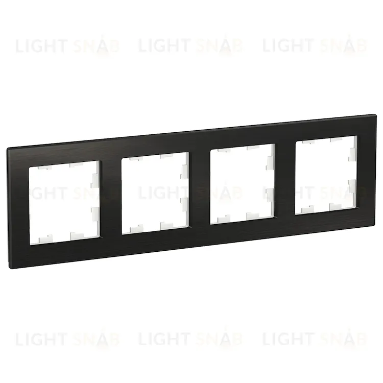 Рамка четверная Schneider Electric Atlasdesign Nature, оникс металл ATN312304 ATN312304