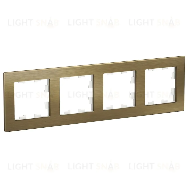 Рамка четверная Schneider Electric Atlasdesign Nature, латунь металл ATN312204 ATN312204