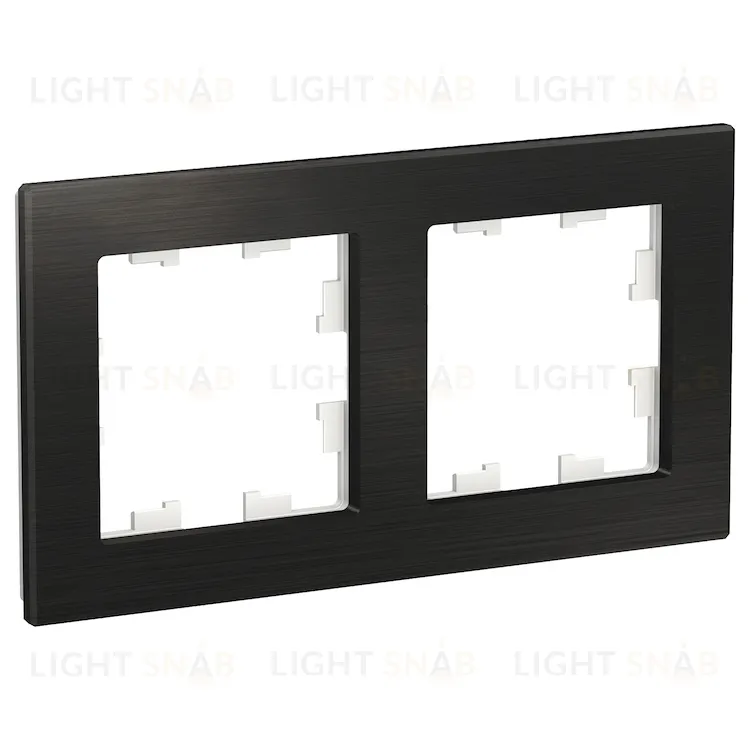 Рамка двойная Schneider Electric Atlasdesign Nature, оникс металл ATN312302 ATN312302
