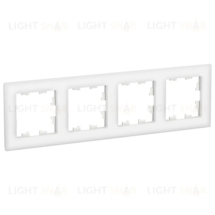 Рамка четверная Schneider Electric Atlasdesign Nature, белое стекло ATN320104 ATN320104