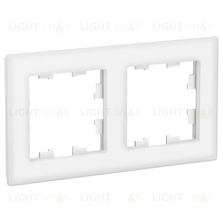 Рамка двойная Schneider Electric Atlasdesign Nature, белое стекло ATN320102 ATN320102