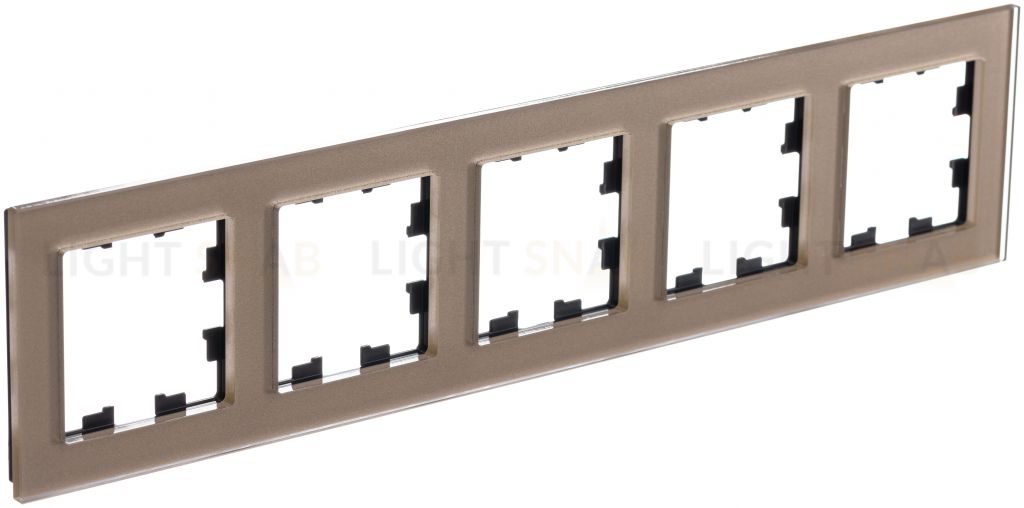 Рамка пятерная Schneider Electric Atlasdesign Nature, шампань стекло ATN320505 ATN320505